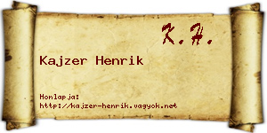 Kajzer Henrik névjegykártya
